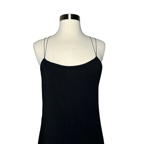 T by Alexander Wang Strappy Tank Dress Size Large Black Mid Length Bodycon - Picture 3 of 9